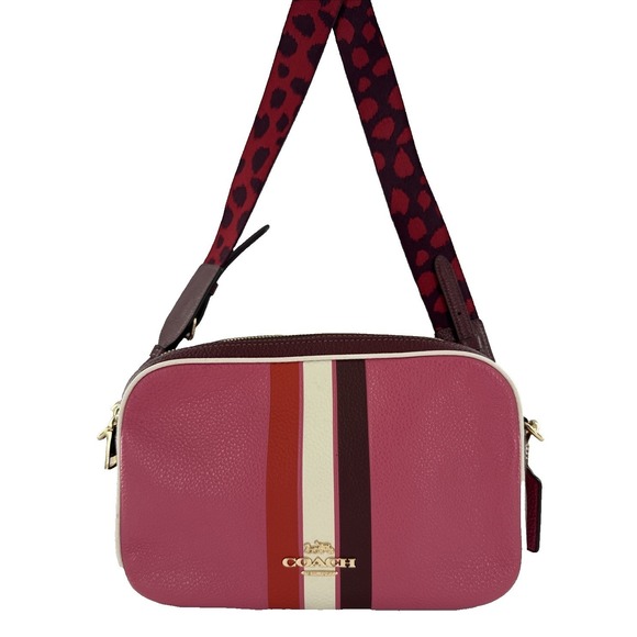 Coach Jes Colorblock Retro Stripe Crossbody Pink Stripe C4079